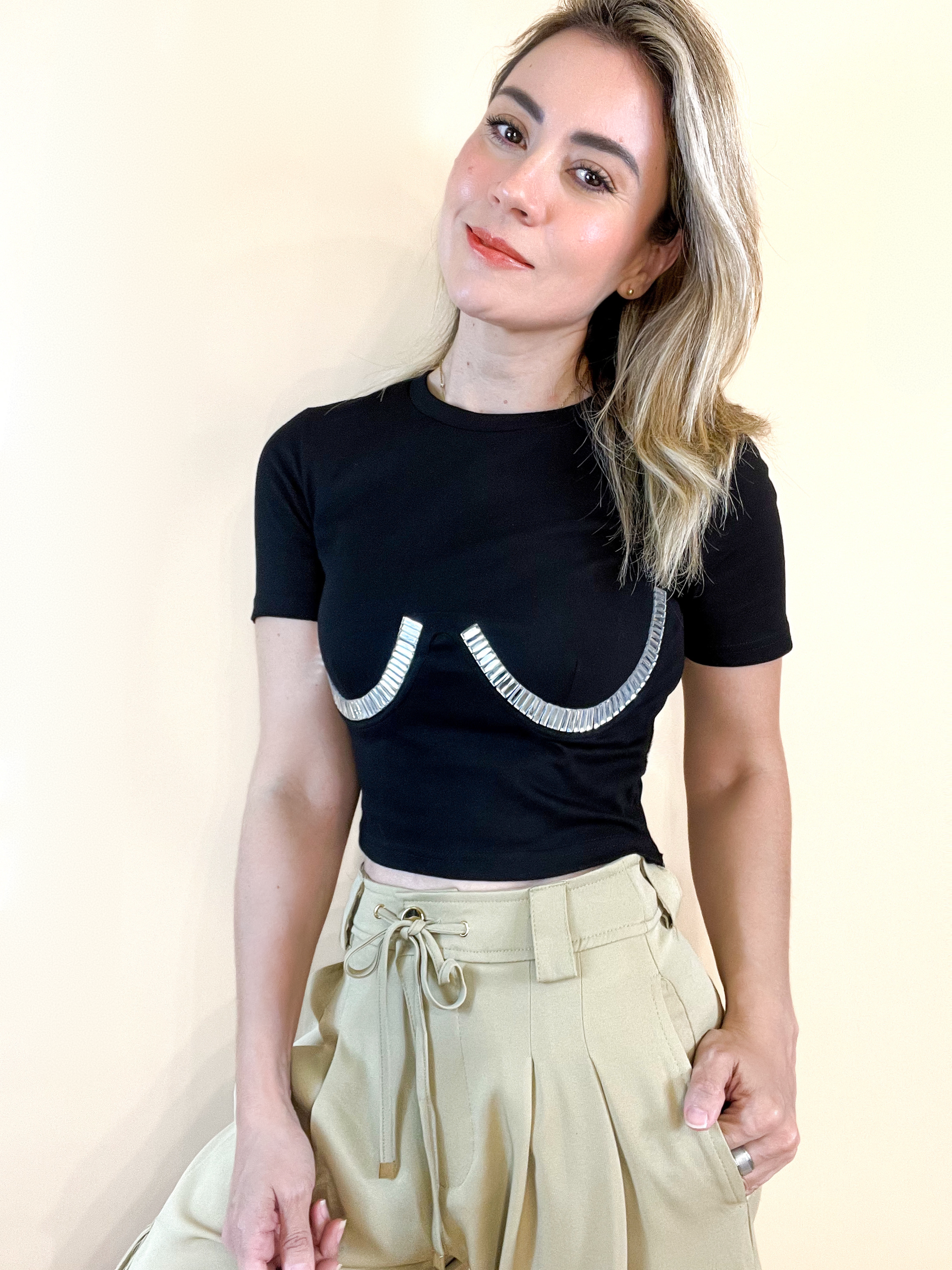 Tshirt Negra Plata