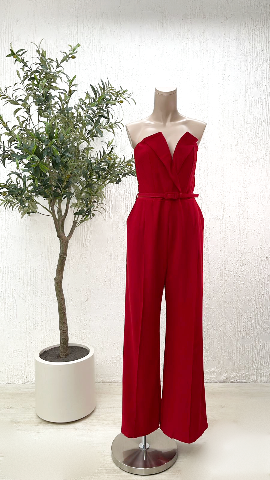 Jumpsuit Rojo Strapless