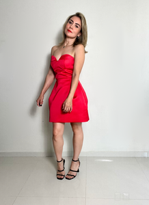 Vestido Strapless Rojo