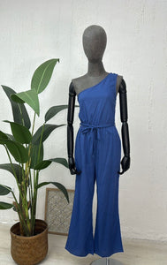 Jumpsuit Azul Un Hombro