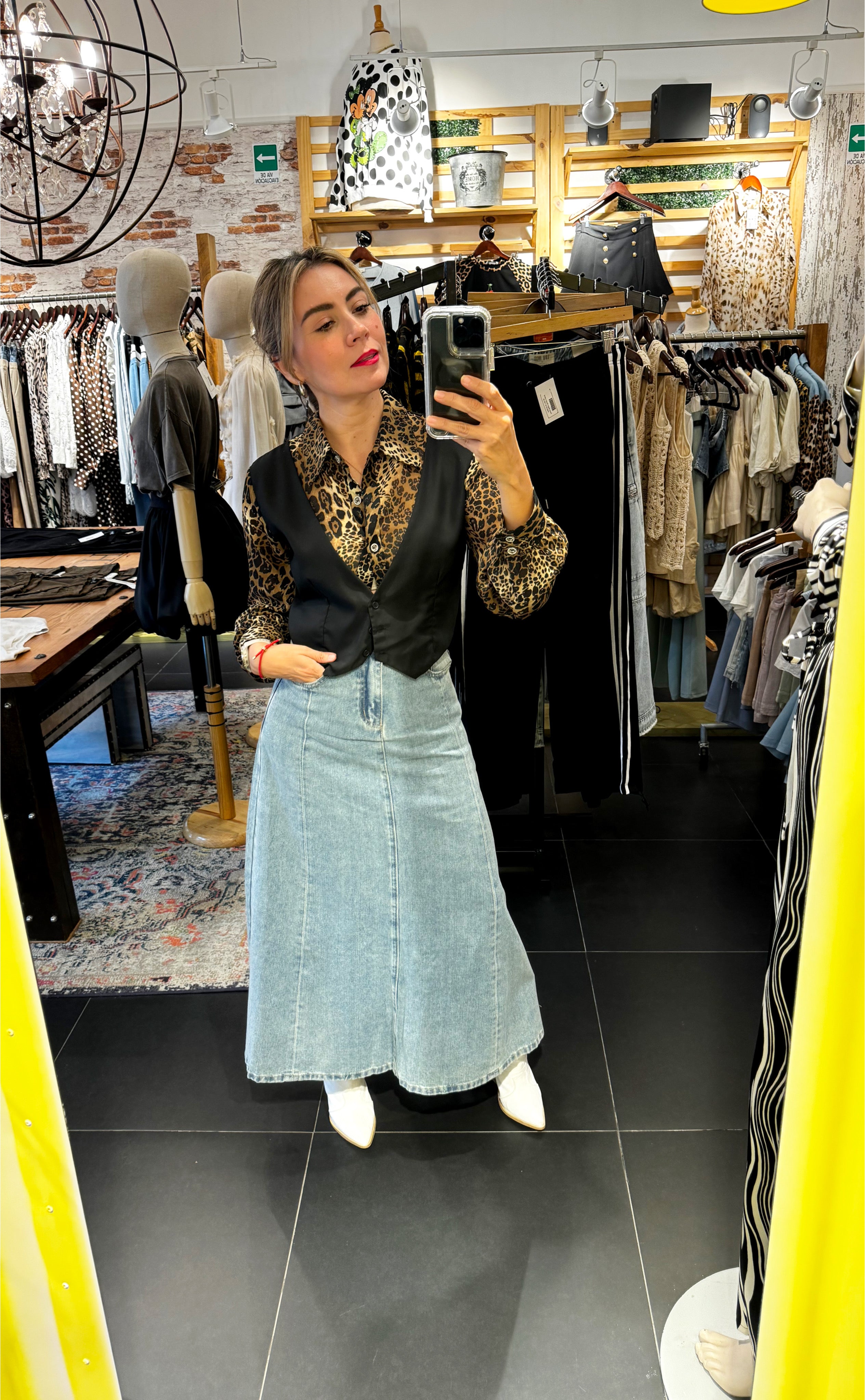 Falda Denim Larga