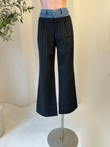 Pantalón Negro Pretina Denim